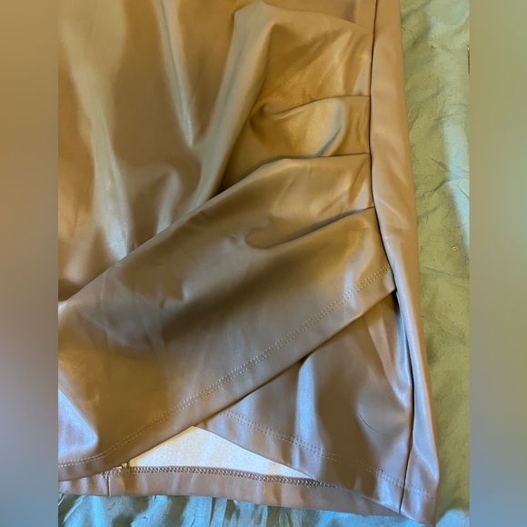 Amazon Women’s Leather Bodycon Ruched Up Short Skirt - Picture 3 of 7